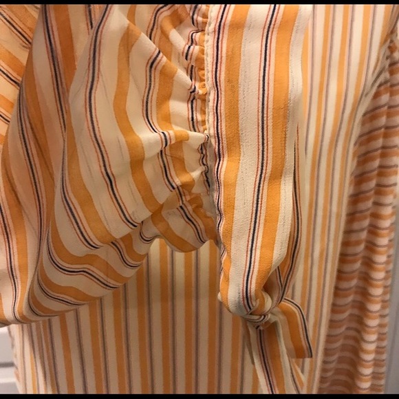 Mango Chiffon striped yellow blouse top NWT - Picture 5 of 8